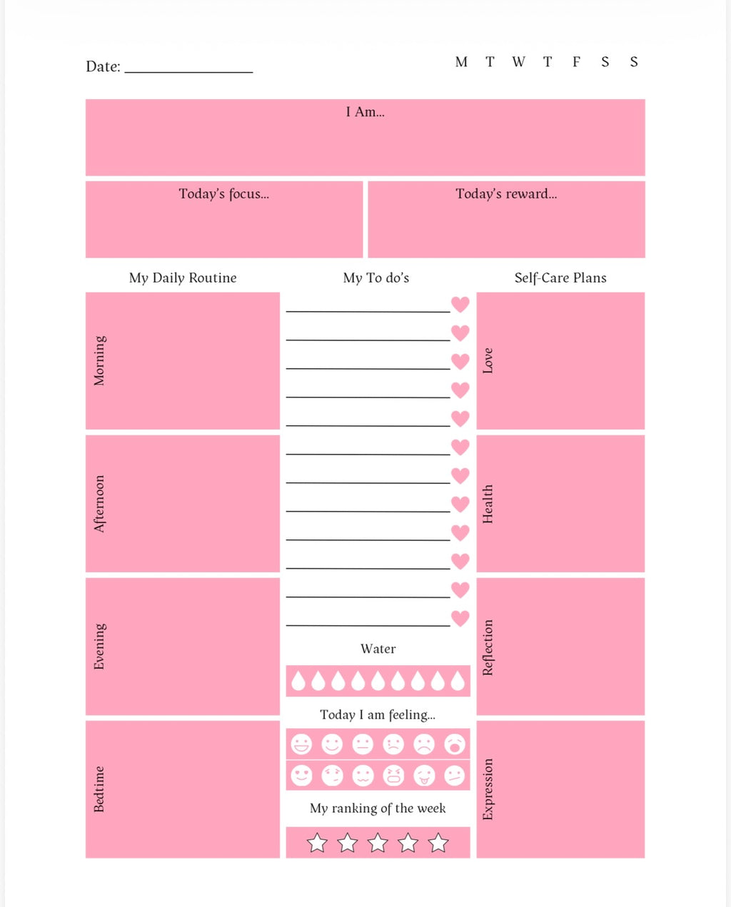 Self Care Planner