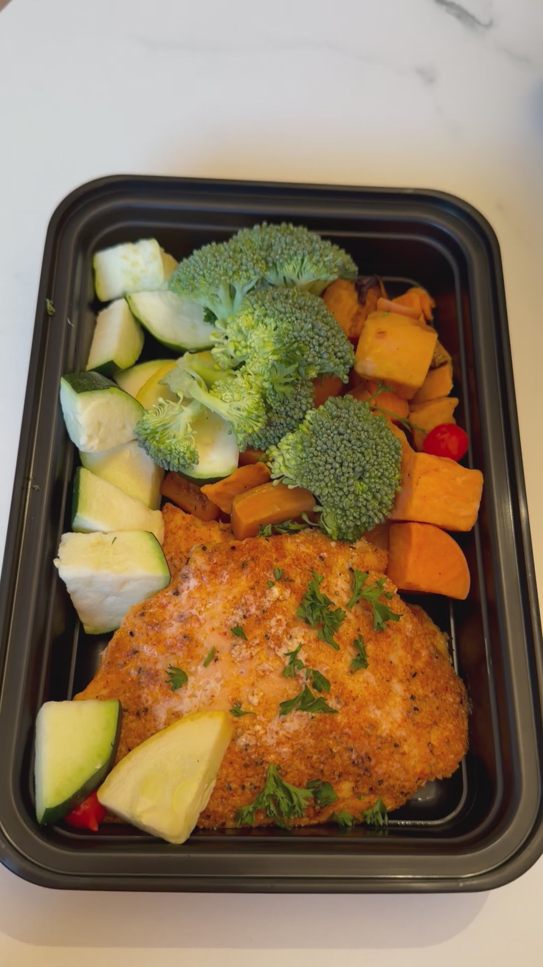 Roasted Salmon and Roasted Sweet Potatoes